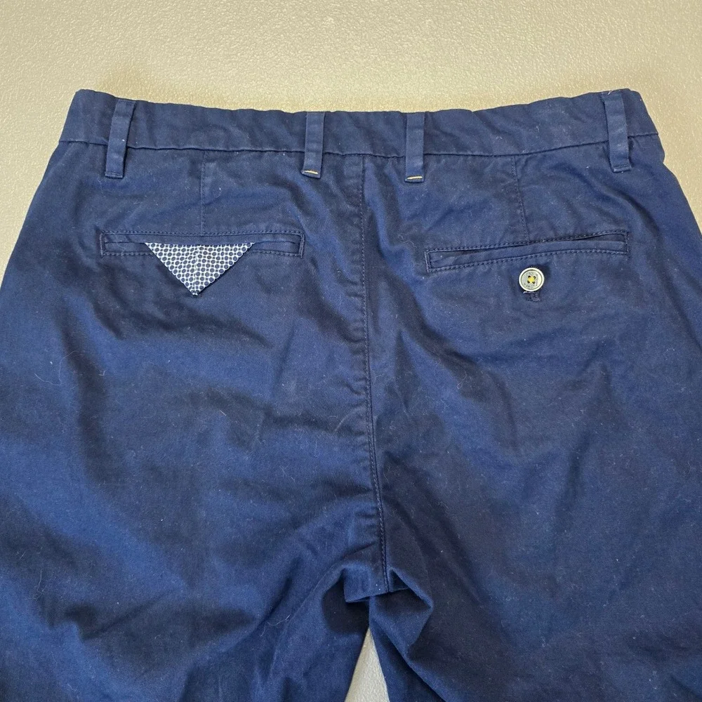 Denim & Flower Ricky Singh Men's Navy Chino Shorts Size 30 Paisley Lined
